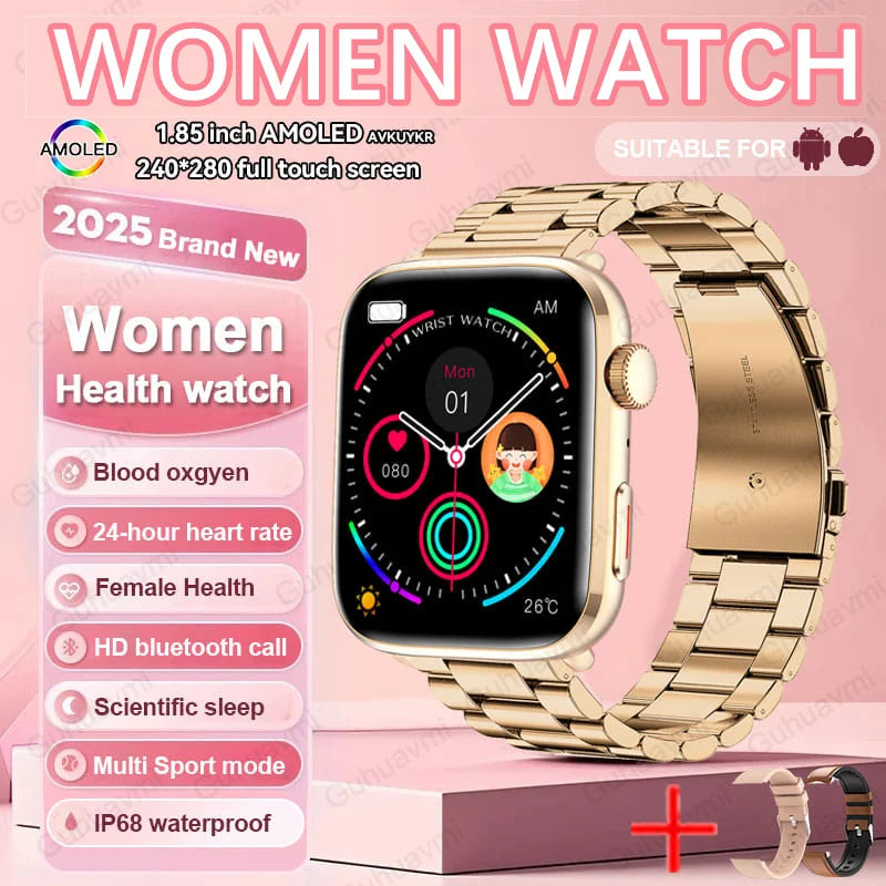 2025 New For Xiaomi Women AI Smart  watchDiagnosis Smart Watch HRV+PPG Blood Pressure Blood oxygen Health monitor IP68 NFC