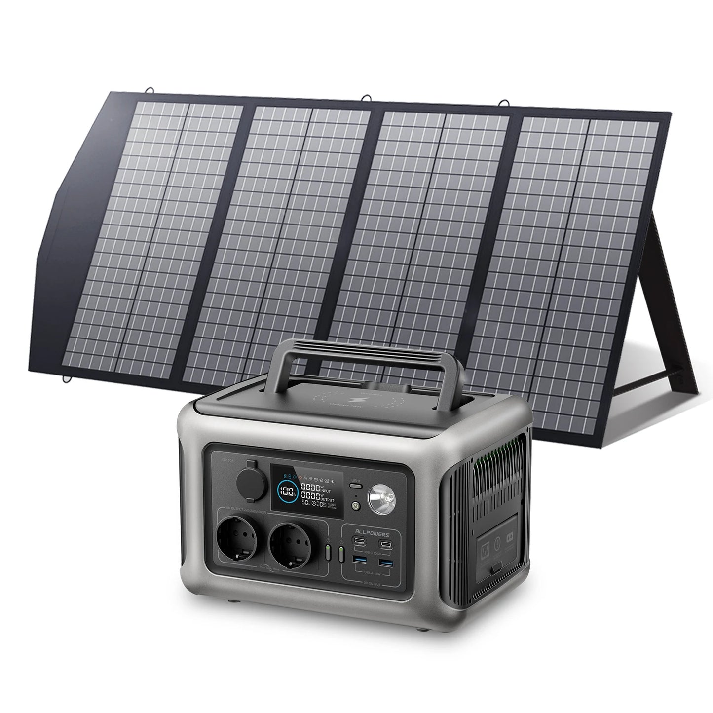 ALLPOWERS R600 Portable Powerstation with Solarpanel (Optional),299Wh 600W LiFePO4 Battery for Home Backup Outdoors Camping RV