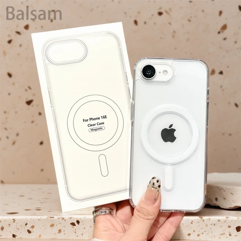 Acrylic Clear Magnetic Case For iPhone 16E 16 14 15 13 12 Mini 11 Pro XS Max XR 7 8 Plus For Magsafe Wireless Charge Hard