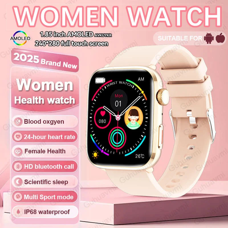 2025 New For Xiaomi Women AI Smart  watchDiagnosis Smart Watch HRV+PPG Blood Pressure Blood oxygen Health monitor IP68 NFC