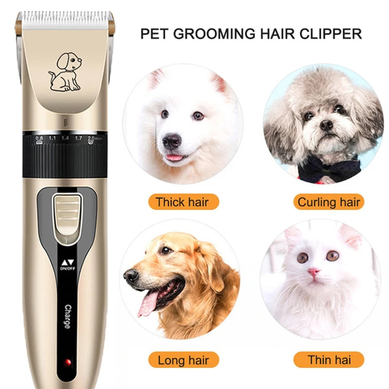 Electric Pet Clipper Grooming Kit – Rechargeable Dog & Cat Hair Trimmer Set