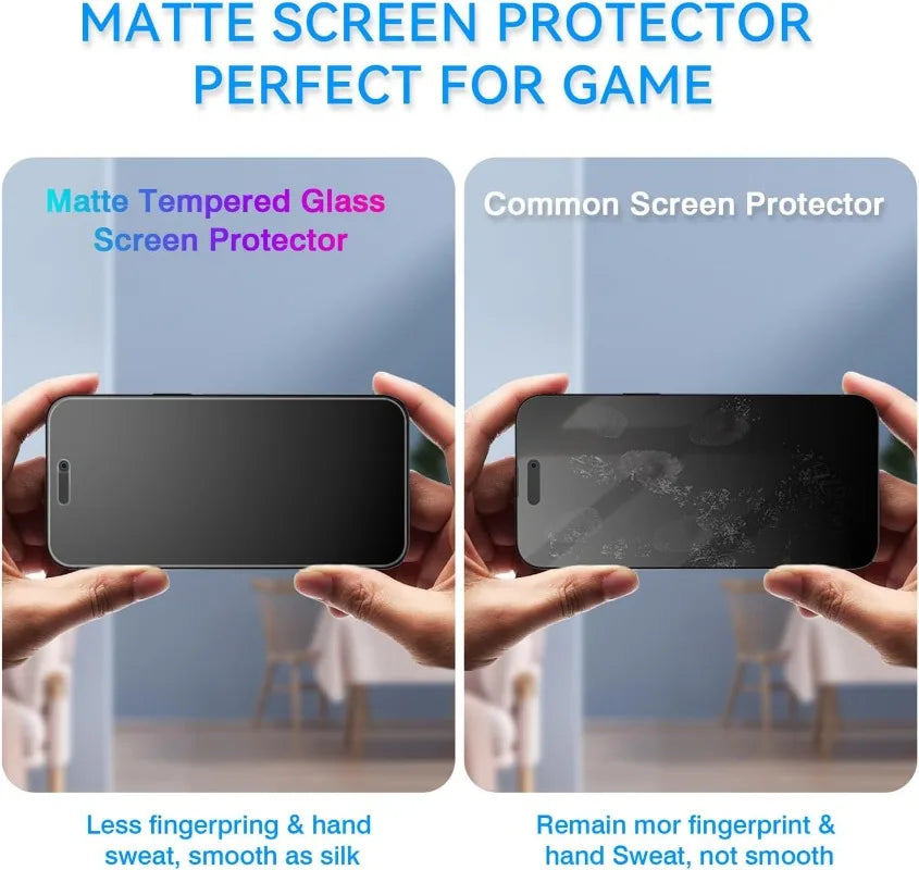 3Pcs Matte Tempered Glass For iPhone 16 15 14 13 12 11 Pro Max Frosted Screen Protectors for iPhone 15Plus 16Plus Protector