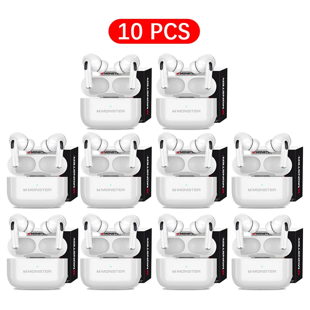 MONSTER Wireless Bluetooth 5.3 Earphones LCD Touch Screen Headphones ANC Noise Reduction Headset Built In HD Mic  Music Earbuds