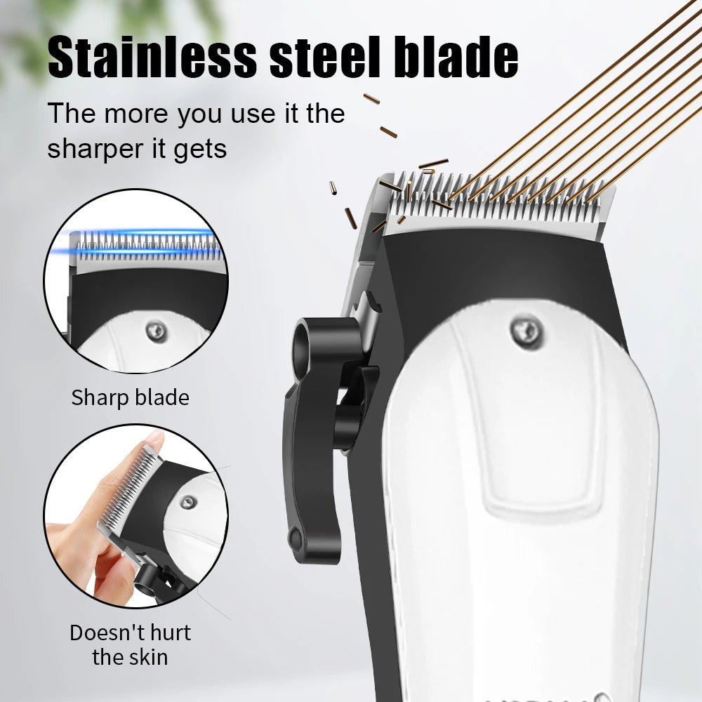 Professional Hair Cutting Machine Set – LED Digital, Electric Scissor & Shaver Kit