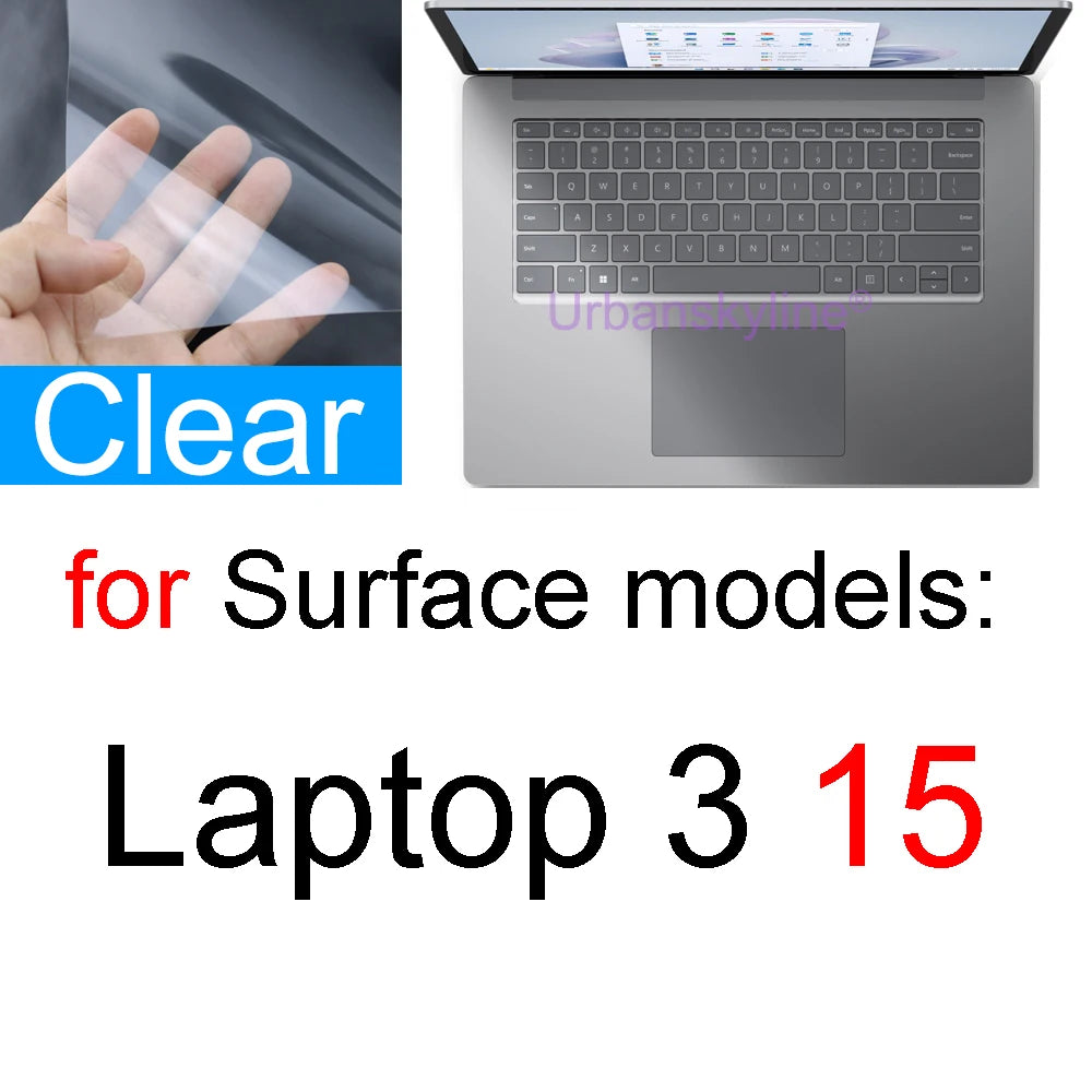 Screen Protector for Surface Pro 10 9 8 7 6 5 4 3 2 X for Microsoft Laptop 7 GO 3 Book 3 2 1 RT Film Clear Studio HD Skin Guard