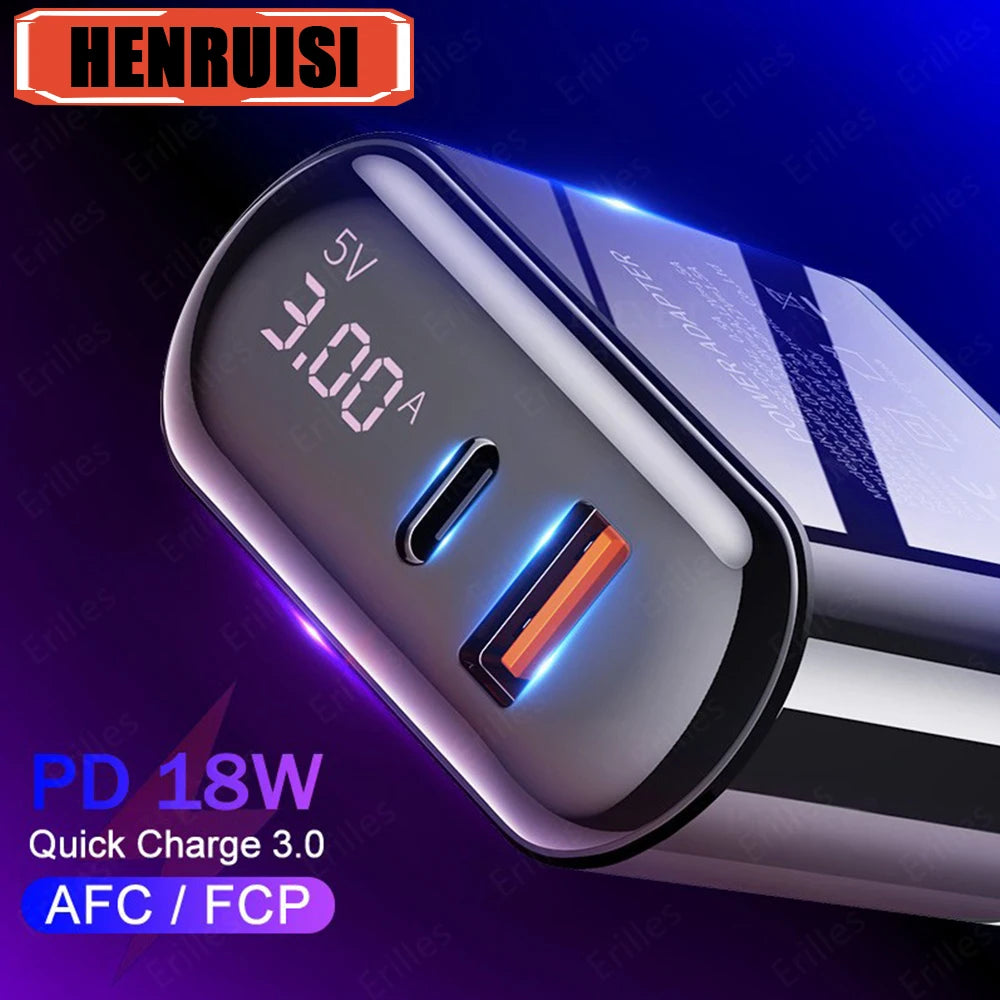 18W USB C Charger PD Type C Fast Charging Power Adapter Quick 3.0 Portable Mobile Phone For iPhone Xiaomi Huawei