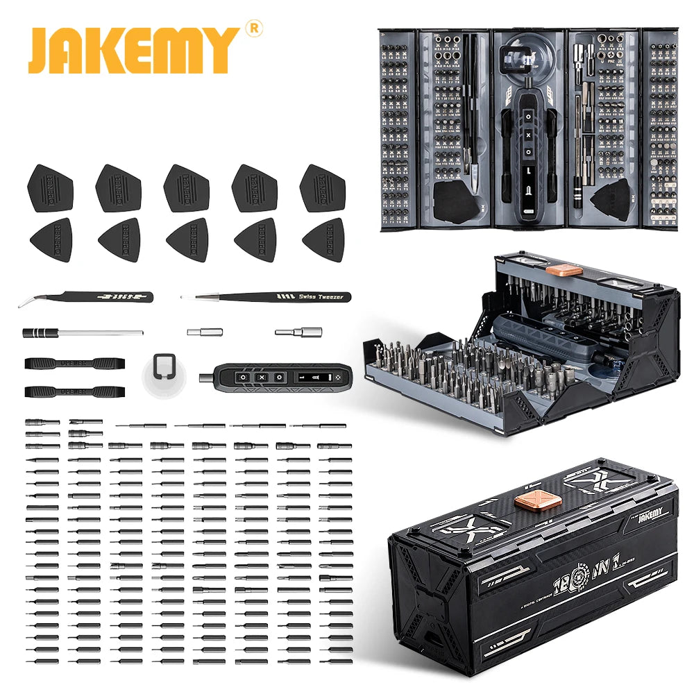 JAKEMY 180In1  Precision Cordless Electric Screwdriver Set,Magnetic Bits Multifunction Repair Kit For Laptop/Phone/Glasses