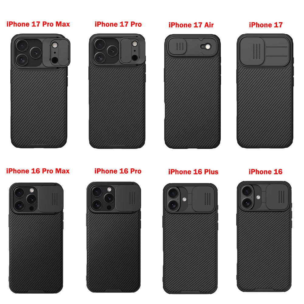 Nillkin For iPhone 17 Pro Max 17 Air 16 Pro Max 16Pro Magnetic CamShield Pro Case Slide Cover Lens PC+TPU Protection Phone