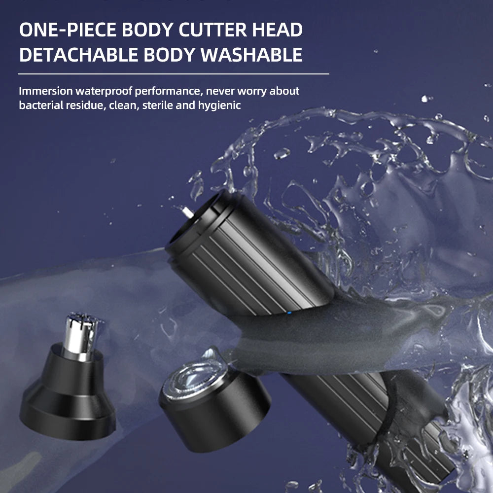 Men’s 2-in-1 Electric Shaver – 6D Floating Razor & Nose Hair Trimmer