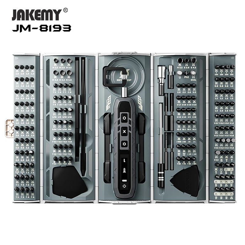JAKEMY 180-in-1 Precision Cordless Electric Screwdriver Set – Multifunctional Repair Tool for Phone & Electronics