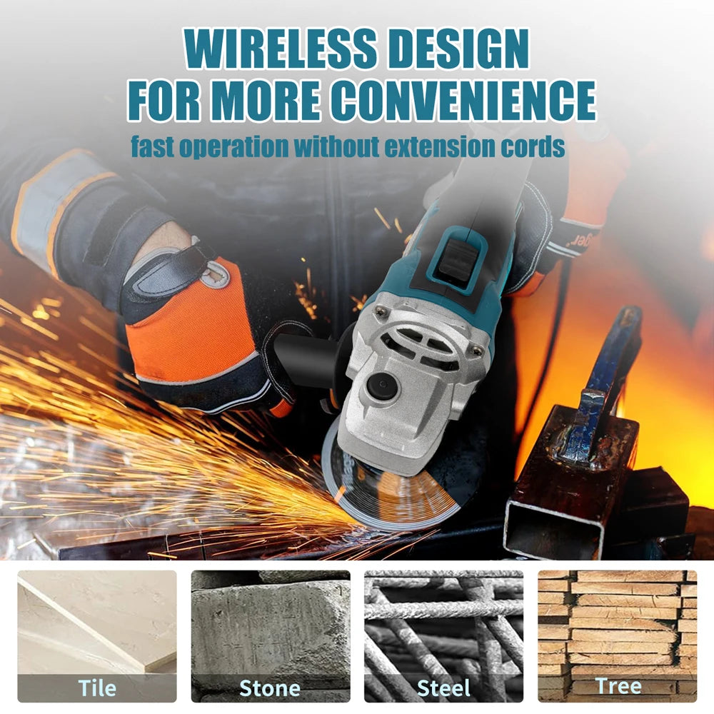 HILDA 21V Brushless Angle Grinder - Rechargeable Polishing Tool