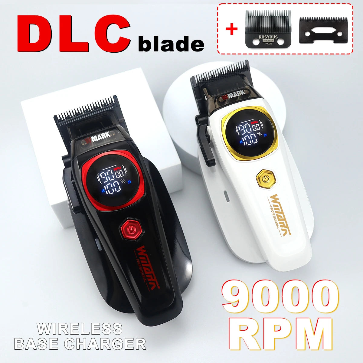 WMARK NG-8004 Hair Clipper – 2025 Brushless Motor, DLC Blade, Wireless Charging