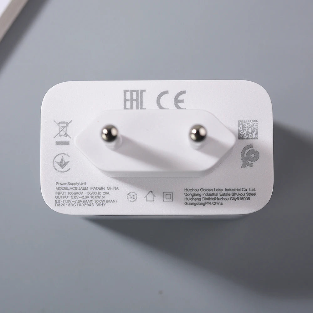 Oneplus Nord 5 80W SuperVOOC Fast Charger EU Adapter USB C Cable For ONEPLUS 1+ Nord 4 3 2T CE5 13R 13 9 Ace 3 5