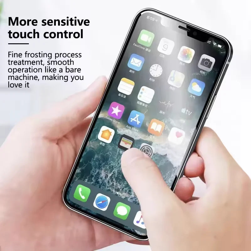 3Pcs Matte Tempered Glass For iPhone 16 15 14 12 11 13 Pro Max Plus Mini 16e XS Max Screen Protectors Frosted Anti-Fingerprints