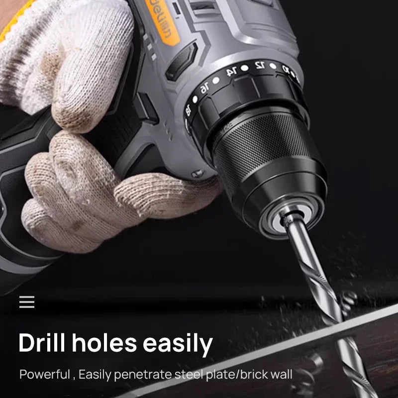 Deli Brushless Cordless Electric Drill – Mini Screwdriver 16.8V Lithium-Ion