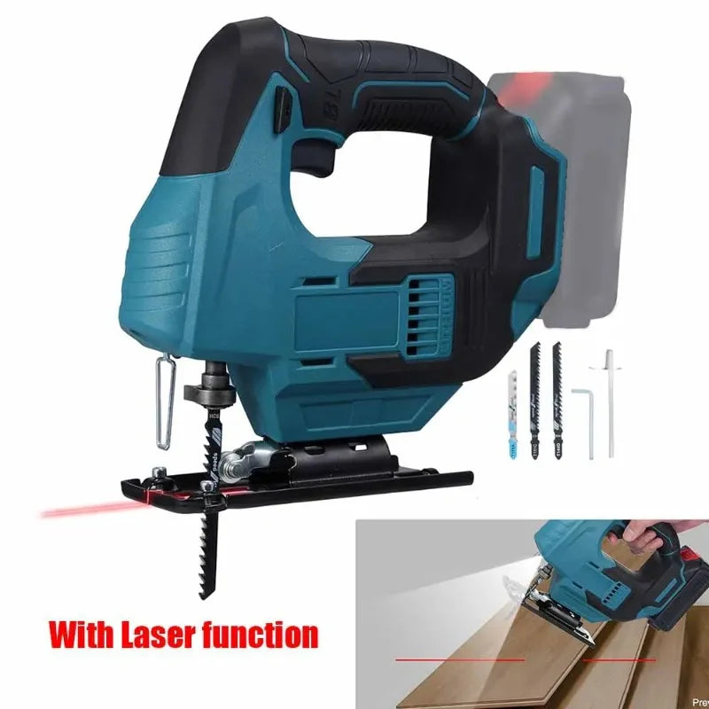 Cordless Jig Saw for Makita 18V-21V – LED & Infrared Cutting Assist (No Battery)