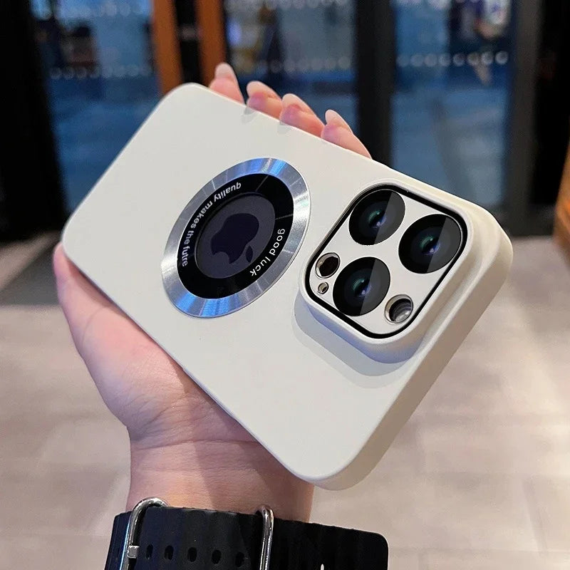 Luxury Frosted Solid Color Case For iPhone 17 16 Pro Max 17 Air 11 12 13 14 15 Plus For Magsafe Magnetic Camera Protection Cover