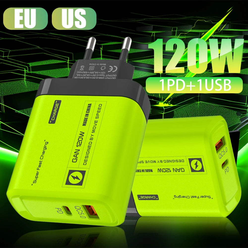 2 Ports USB C PD Charger Quick 3.0 Type C USB Phone Fast For iPhone 15 14 Samsung Xiaomi Huawei