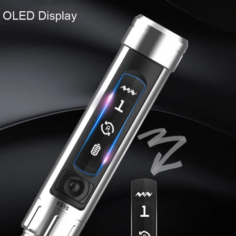 MINIWARE ES15S Smart Motion Control Electric Screwdriver – USB Rechargeable with 24pcs Bit Set & LED Light