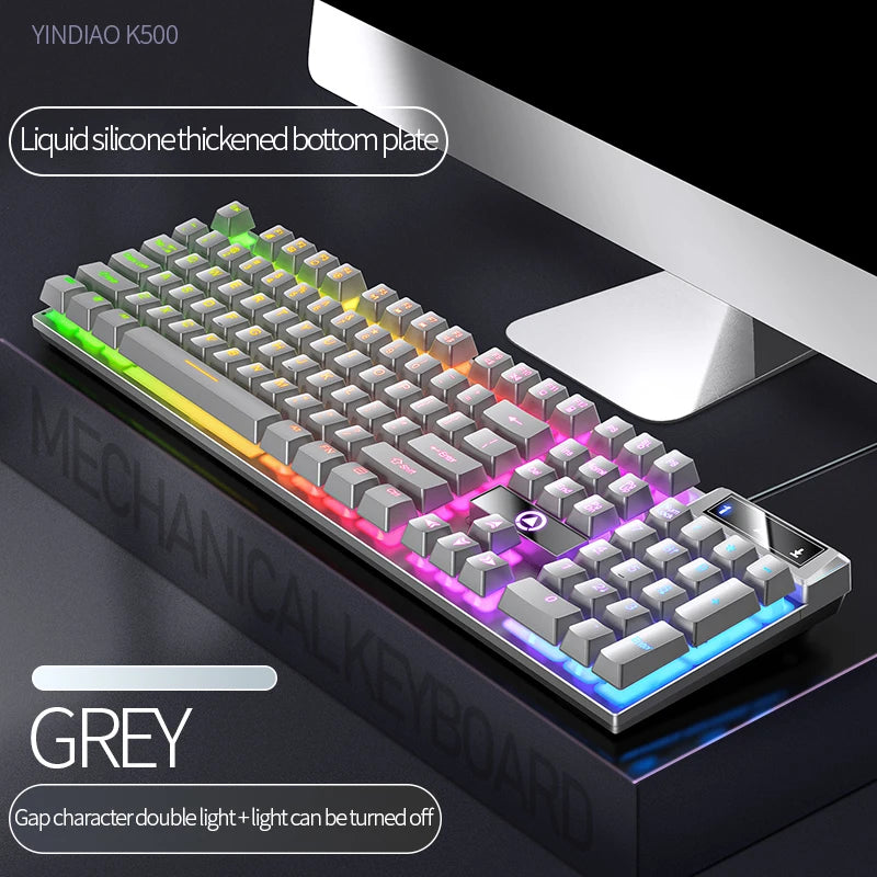 104-Key Wired Gaming Keyboard – Backlit Mechanical Feel for PC & Laptop