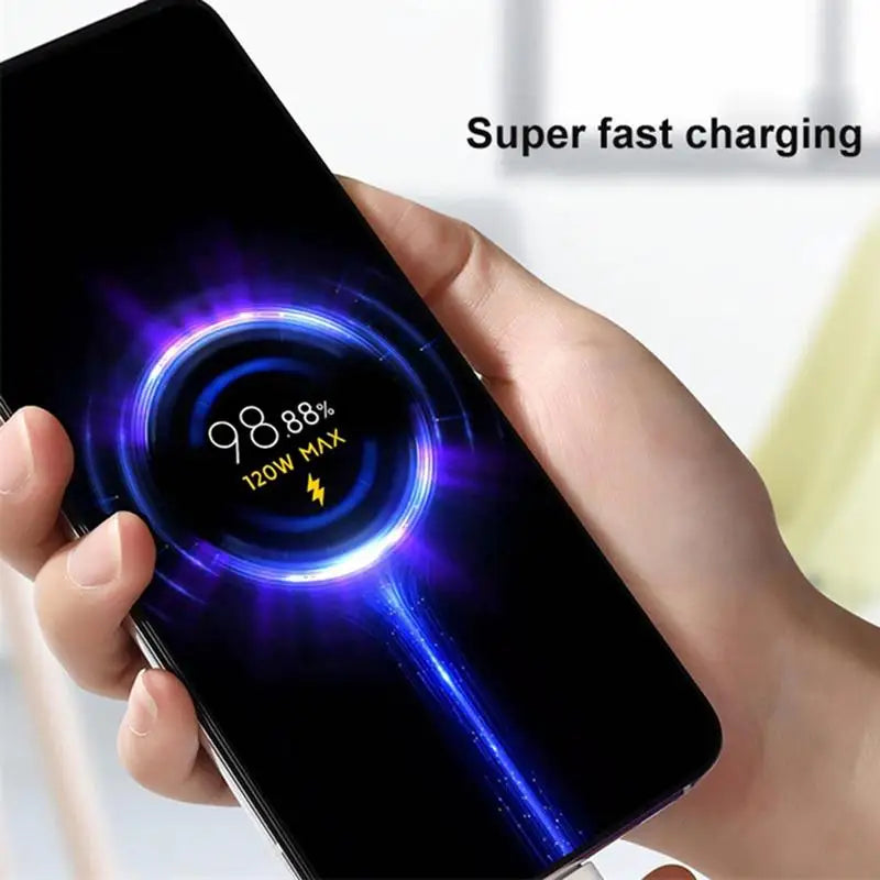 120W USB Fast Charger EU/US Plug Phone Charge Adapter For SamsungXiaomi Wall Charger With 120W Charging Cable