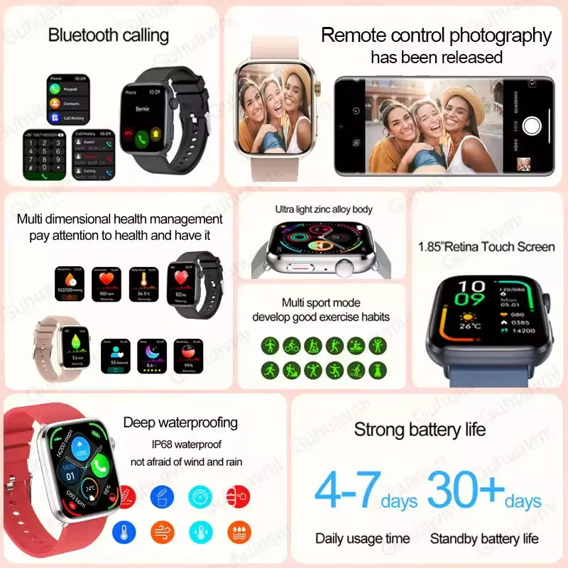 2025 New For Xiaomi Women AI Smart  watchDiagnosis Smart Watch HRV+PPG Blood Pressure Blood oxygen Health monitor IP68 NFC
