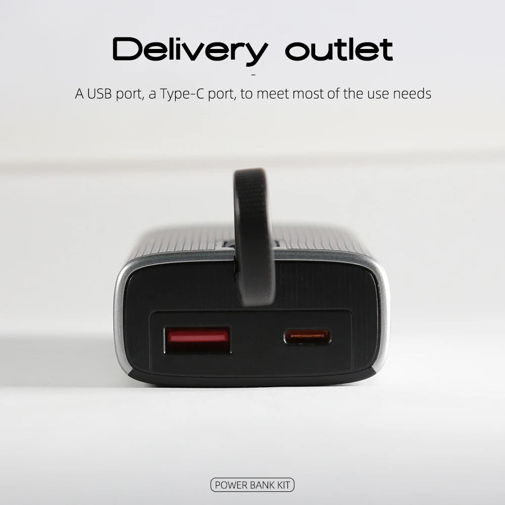 PD20W DIY Powerbank Kit TFT Color Screen No Battery 10000mah 21700/18650 Install Welding With Line 22.5W Fast Charging Case