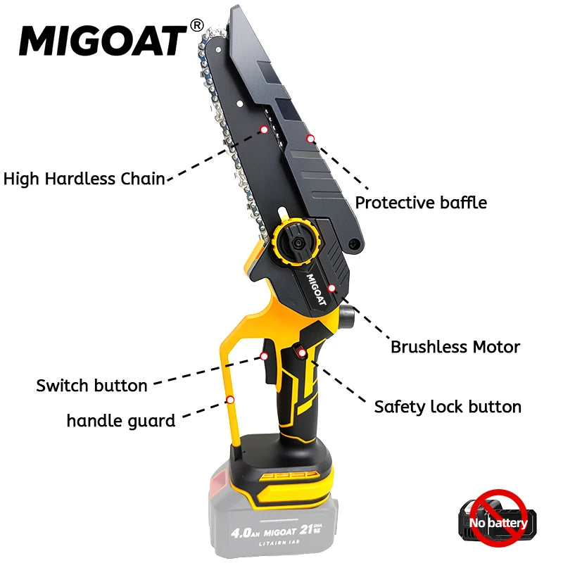 6" Cordless Brushless Electric Chainsaw – Portable Wood Saw for Makita 18V-20V Battery