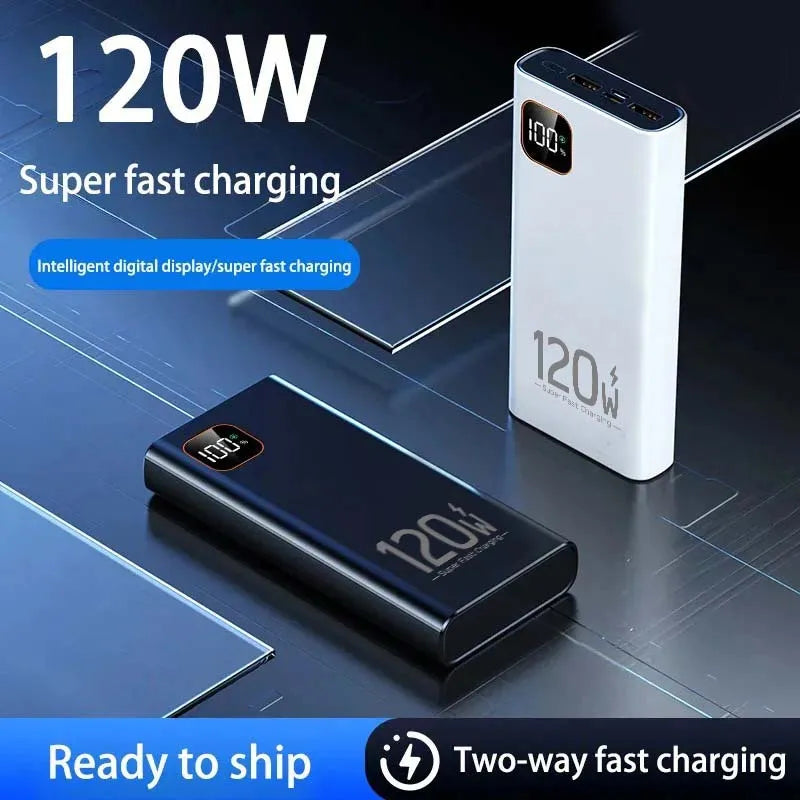 100000mAh High Capacity Power Bank 140W Super Fast Charging  Portable Battery For iPhone Samsung Huawei Xiaomi