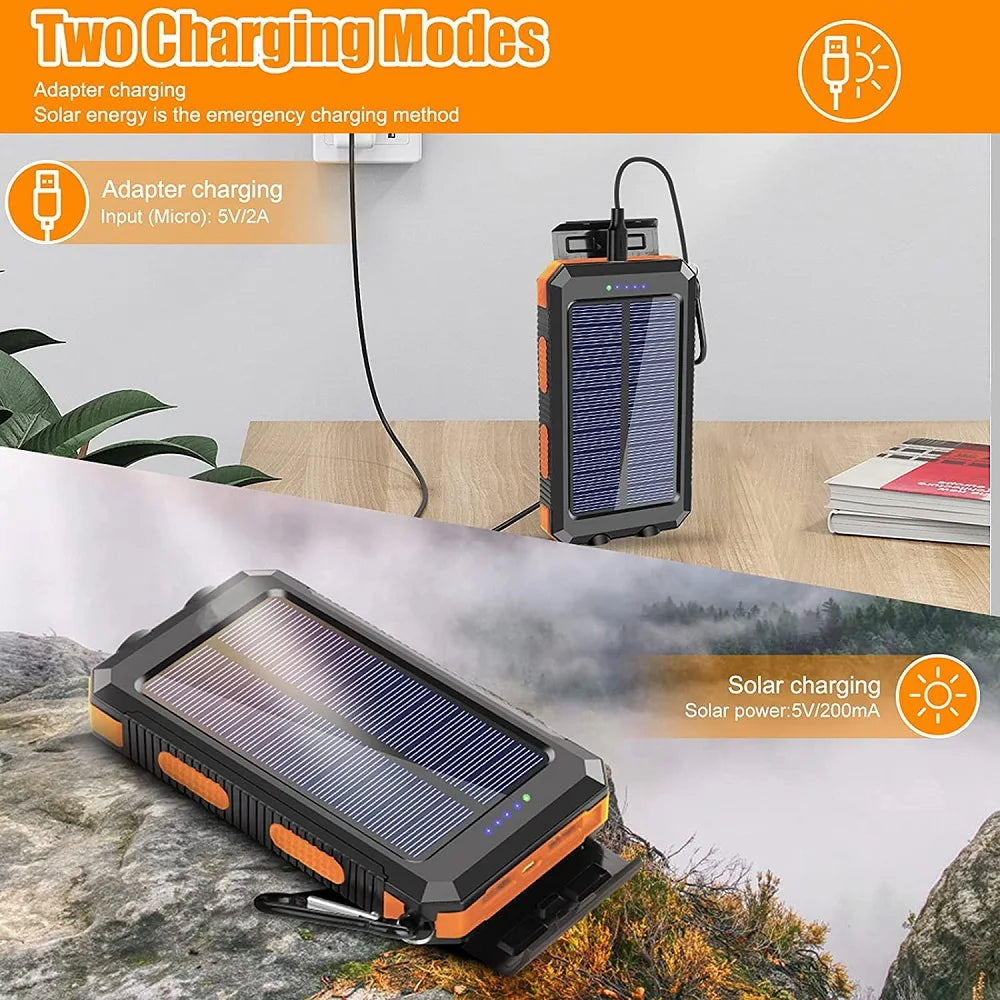 Solar Power Bank 80000mAh Portable Charger External Battery Charger Strong Light LDE Light For All Smartphones