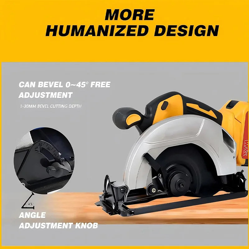 Cordless Circular Saw For DEWALT 20V MAX Battery, 7-1/4 Inch Brushless Power Circular Saws, 0-50 Degree Bevel Capability, Lightw
