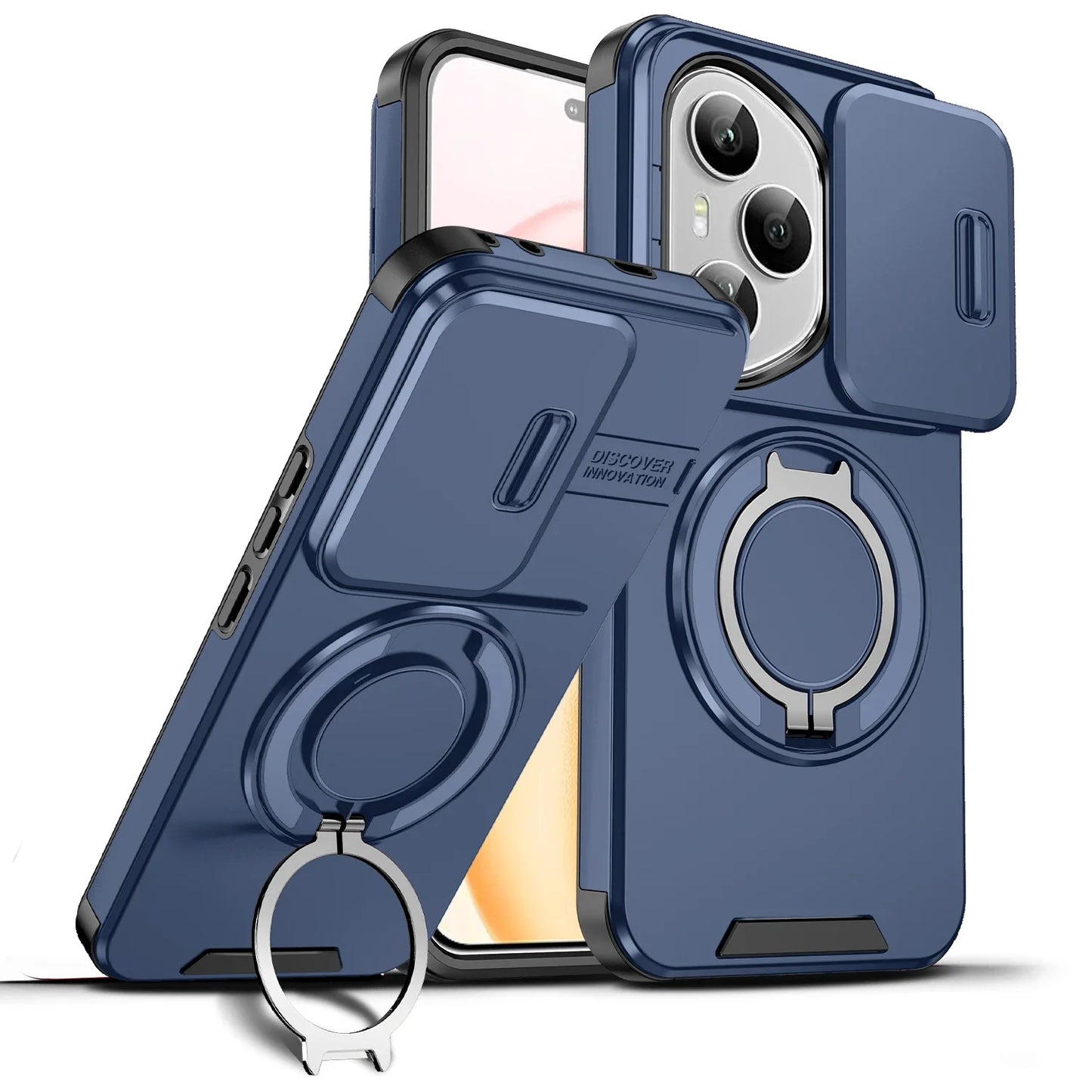Shockproof Magnetic Case for Honor 400 Pro 5G Slide Camera Lens Ring Stand Protect Cover for Honor 400 Lite X9C Magic7