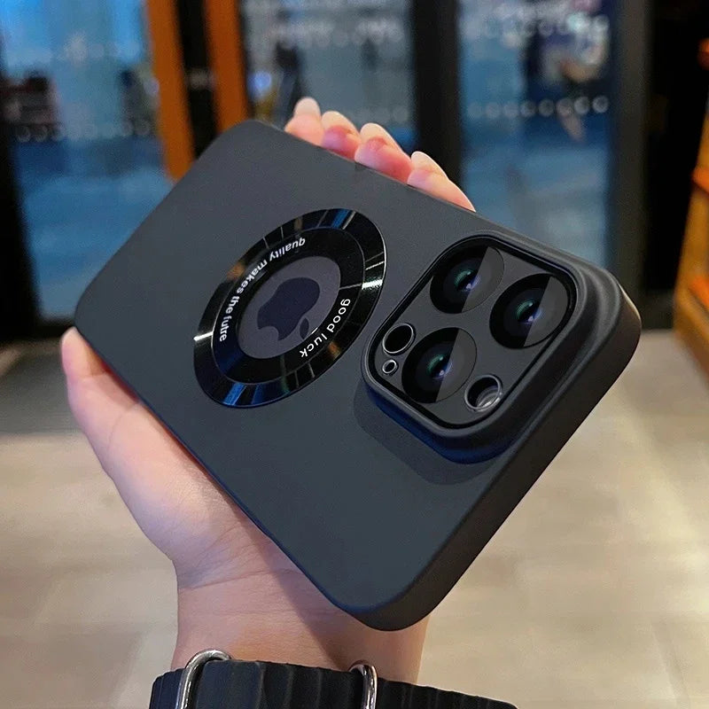 Luxury Frosted Solid Color Case For iPhone 17 16 Pro Max 17 Air 11 12 13 14 15 Plus For Magsafe Magnetic Camera Protection Cover