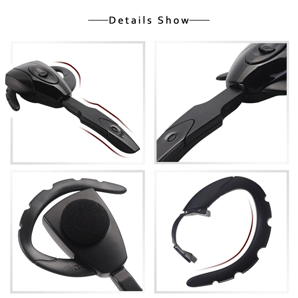 Wireless Headphones Business Bluetooth-Compatible Headset Microphone Rechargeable Standby Car Driving Sport Handsfree