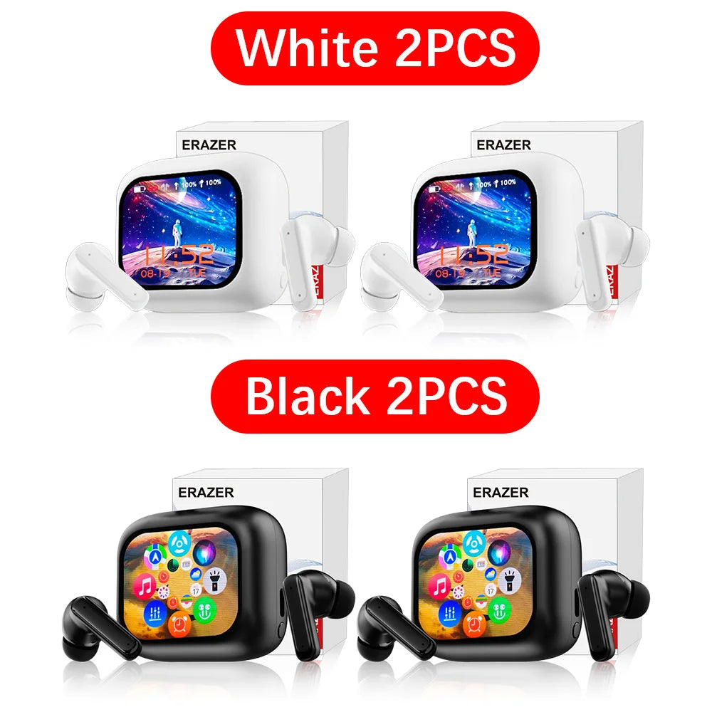 ERAZER Original LCD Touch Screen Bluetooth earphone ANC noise cancelling wireless Headphone waterproof earbuds HD stereo Headset