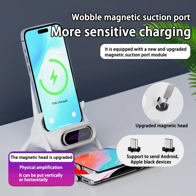 Mini Chair Cordless Charger Stable Support Desktop Phone Stand Tabletop Ornament High Performance Portable 3 in 1 Fast