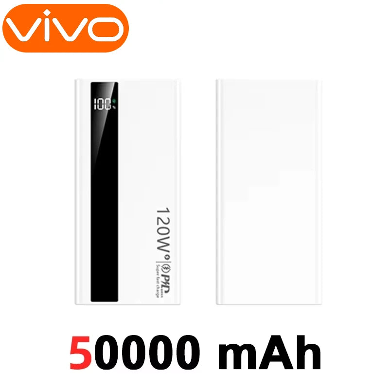 VIVO 120W 200000mAh Power Bank High Capacity Digital Display Fast Charging  Portable  For iPhone Xiaomi 2025