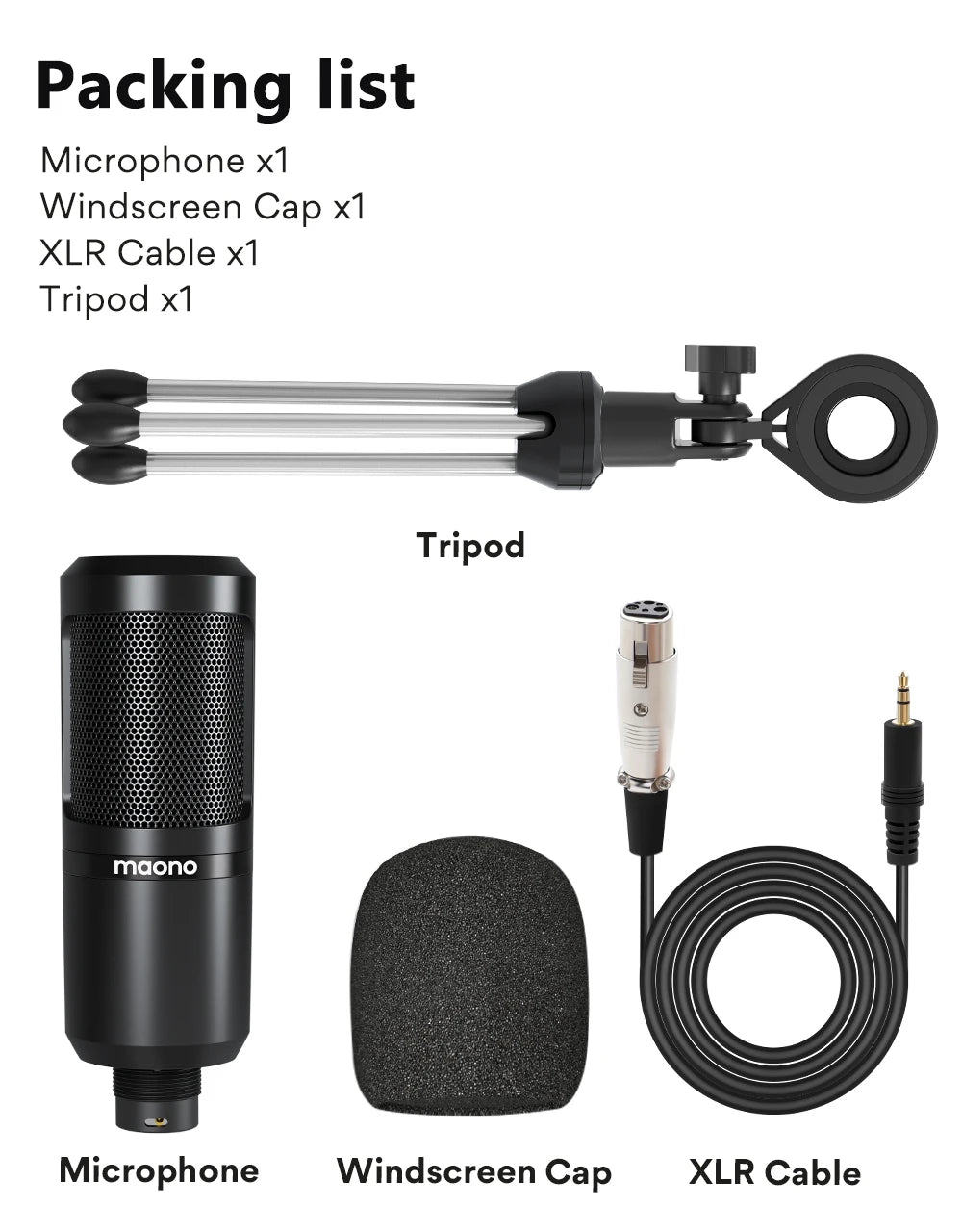 Maono PM360TR Condenser Microphone – 3.5mm Mic for PC, Phone, YouTube & Recording