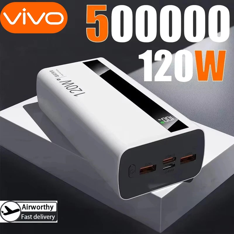 VIVO 120W 200000mAh Power Bank High Capacity Digital Display Fast Charging  Portable  For iPhone Xiaomi 2025