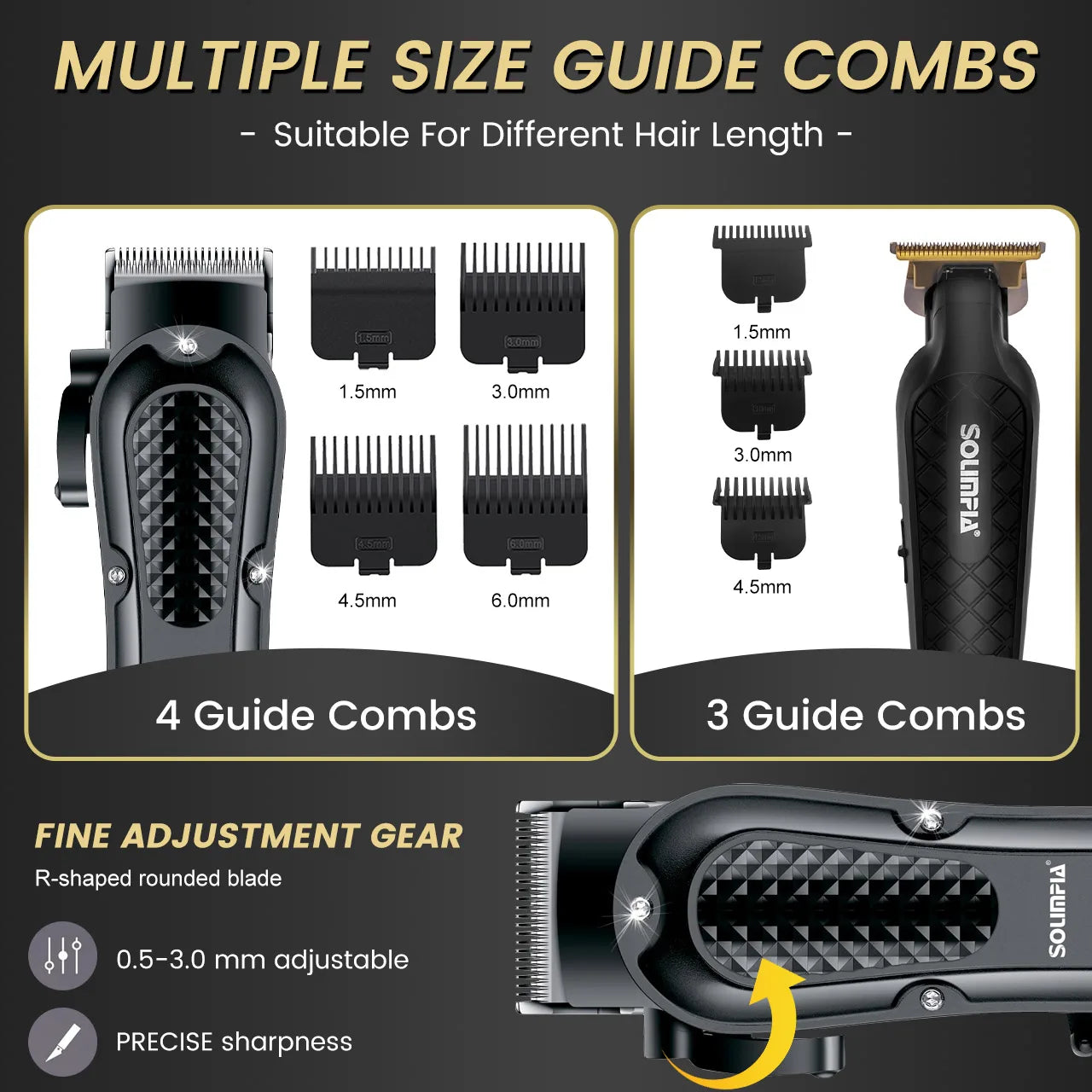 Solimpia Hair Clipper Set – Digital Display Electric Pusher with Scissors & Oil