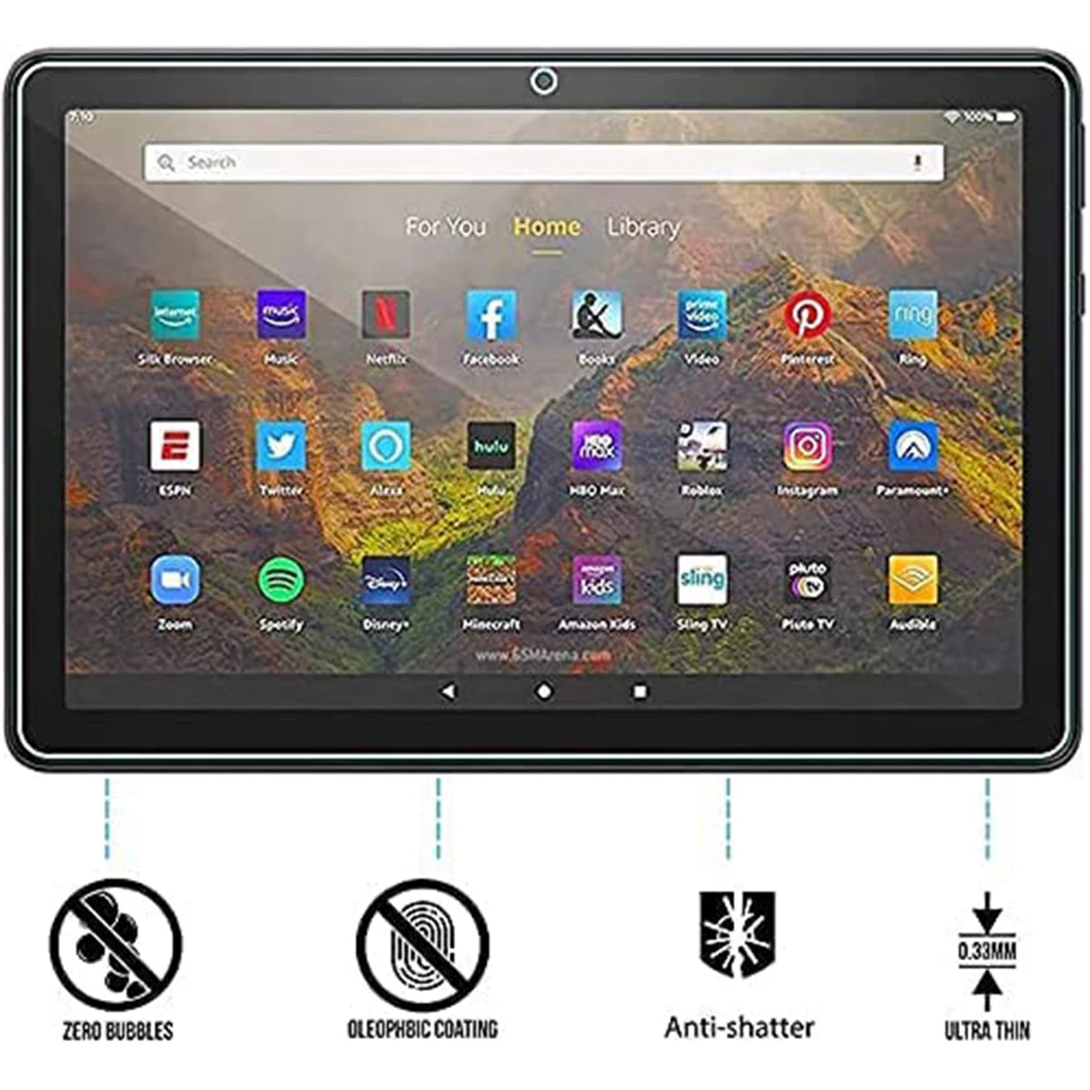 For Amazon Fire HD 10 /Fire HD 10 Plus /Fire HD 10 Kids Pro Screen Protector 10.1 Inch Tablet Tempered Glass Film 11th Gen 2021