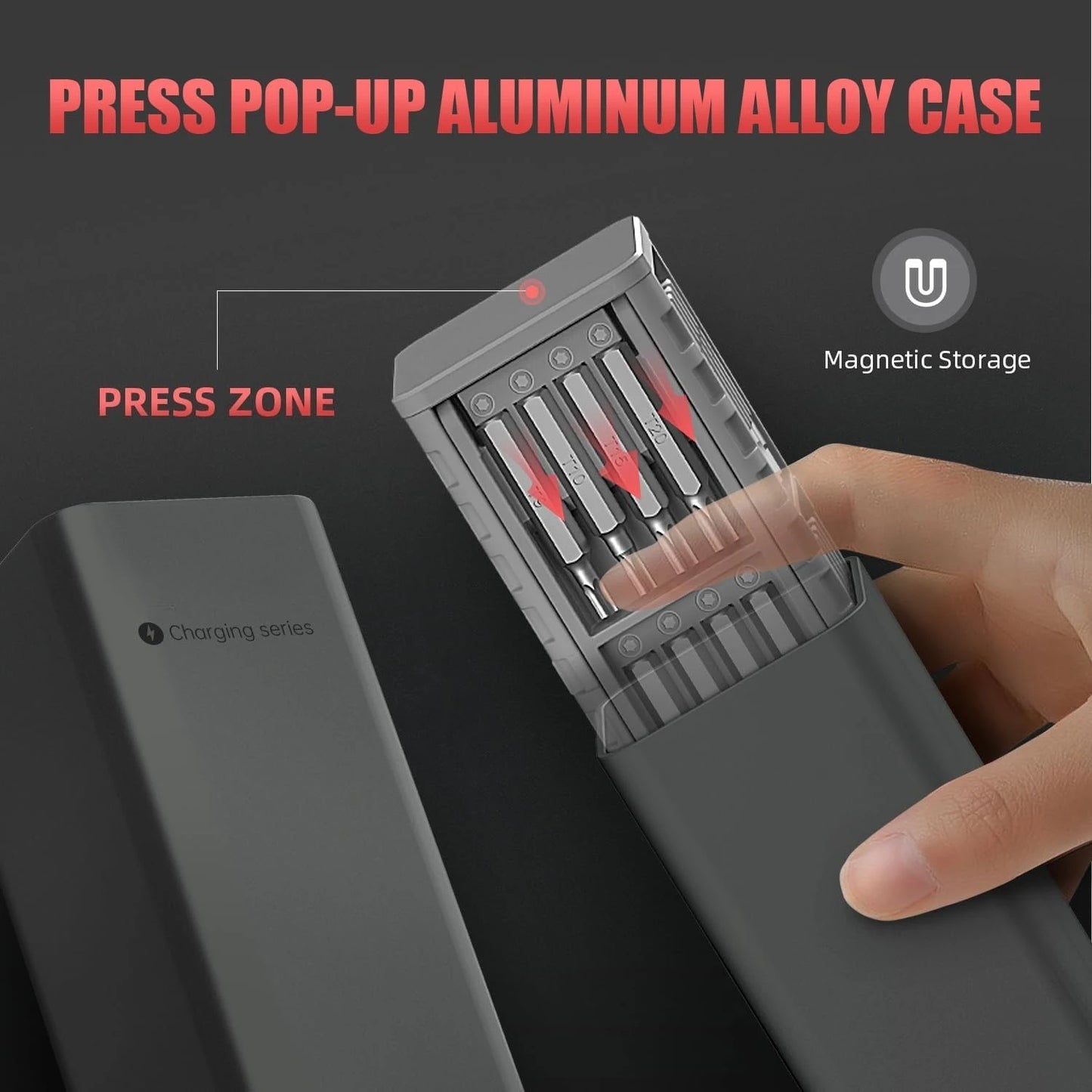 CreationSpace 3.7V Electric Precision Screwdriver Set – 60 Magnetic Bits, Type-C Charging for Gamepads, Phones & Watches