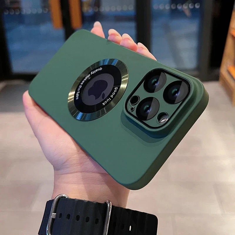 Luxury Frosted Solid Color Case For iPhone 17 16 Pro Max 17 Air 11 12 13 14 15 Plus For Magsafe Magnetic Camera Protection Cover