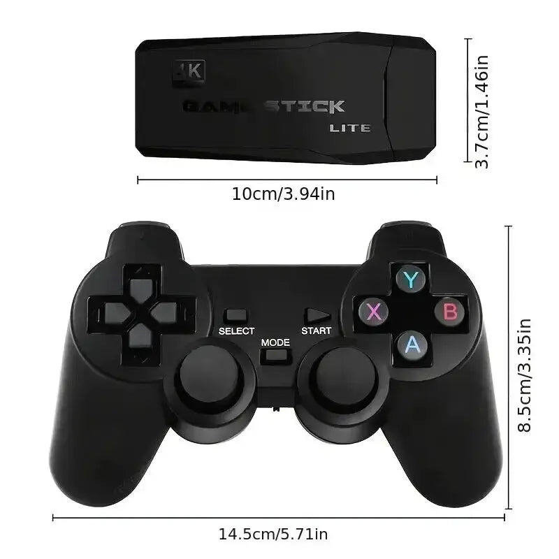 Retro M8 Wireless Game Console Stick – 4K, 20,000 Emulators, 9 Built-in Games, PS1 Compatible