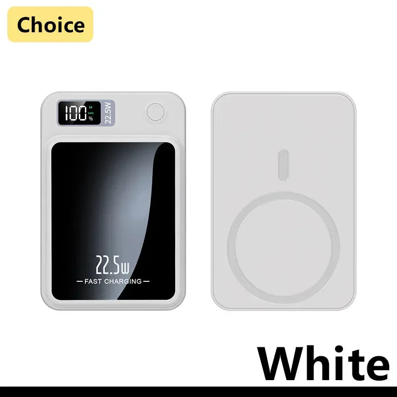 2025 New PD22.5W Super Fast Charging 10000 MAh Mini Ultra-thin Magnetic Wireless Power Bank Digital Display Mobile Power Supply