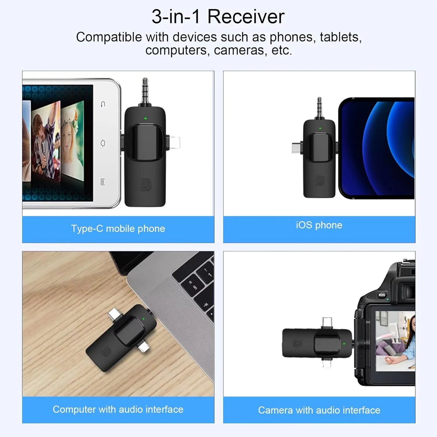 2.4G Wireless Lavalier Microphone – Portable Mini Mic for iPhone, Android & Live Streaming