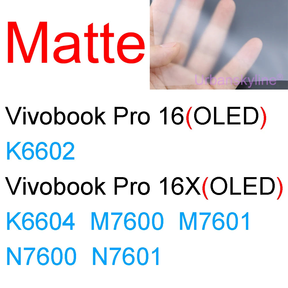 Screen Protector for ASUS Vivobook 14 Pro 14X OLED 15 15X 16 16X 17 17X 13 12 S Flip GO HD Clear Guard Matte Frosted Skin Film