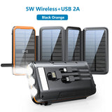 Waterproof Solar Power Bank 43800mAh Fast Wireless Charger for iPhone 15 14 Samsung Huawei Xiaomi PD 20W Fast