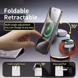 Qi2 Charger with Night lamp 3in1 Magsafe Wireless Chargers Station for iPhone & Samsung Apple Watch Magnetic Accessory