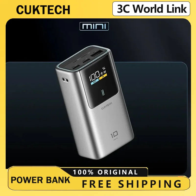 CUKTECH 10 Mini Power Bank 55W MAX 10000mAh High-Capacity Digital Display Portable Fast Charging Chargers Original